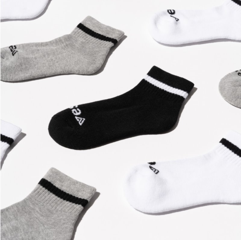 Vessi Mid Crew Socks Sokker Børn Sort | DK-07833